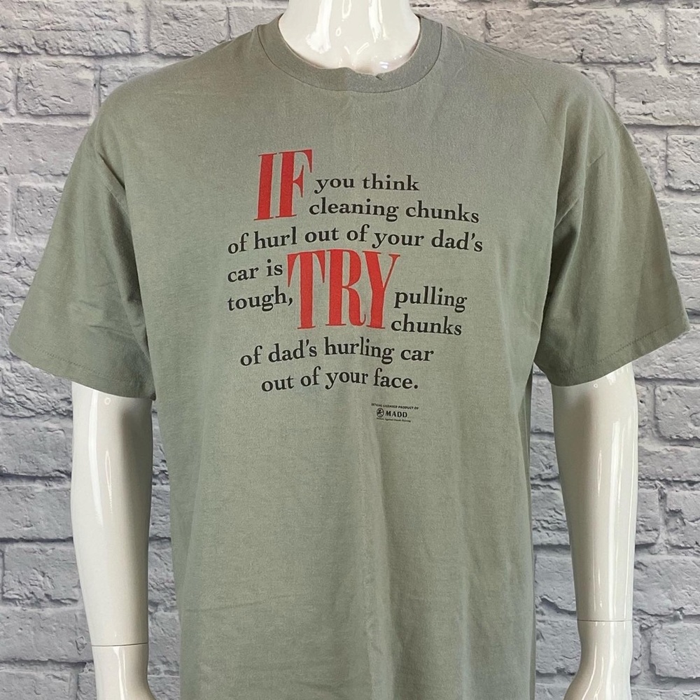 Rare Vintage MADD Mothers Against Drunk Driving Tee